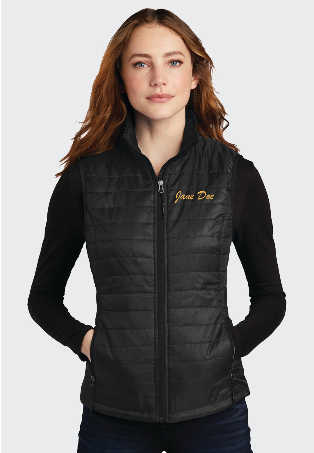 KSU Equestrian Team Port Authority® Packable Puffy Vest - Ladies/Mens Styles - Black