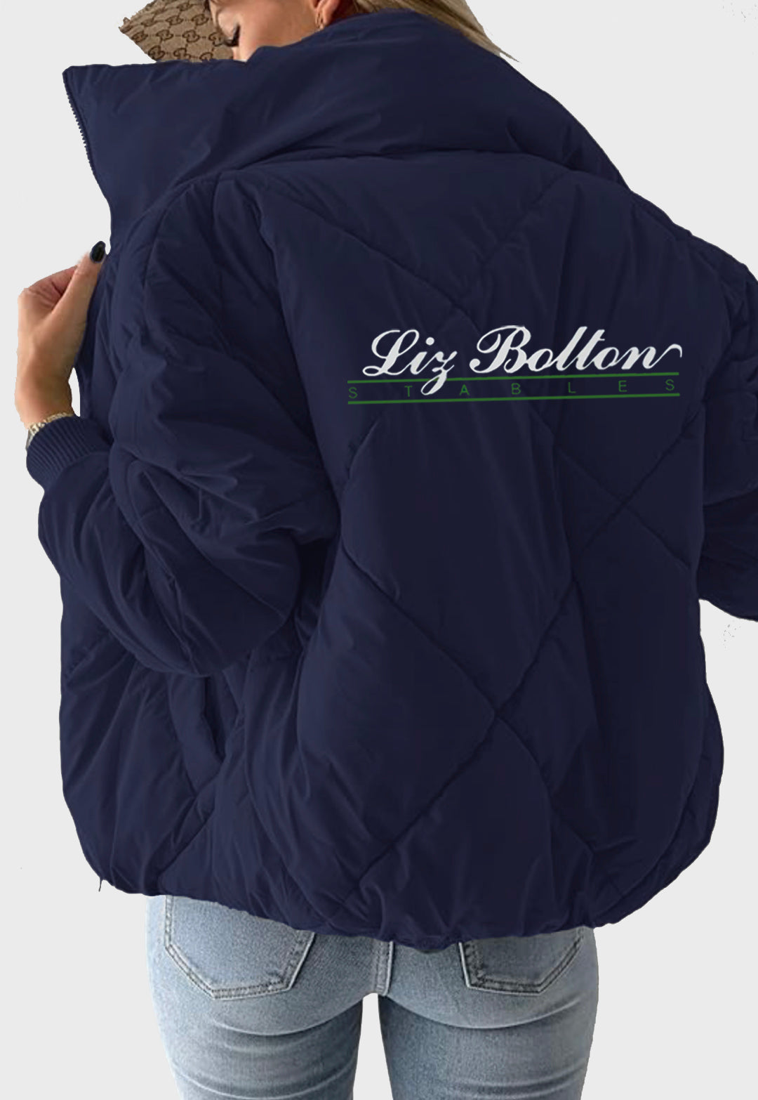 Liz Bolton Stables WOMENS QUILTED CROPPED PUFFER JACKET