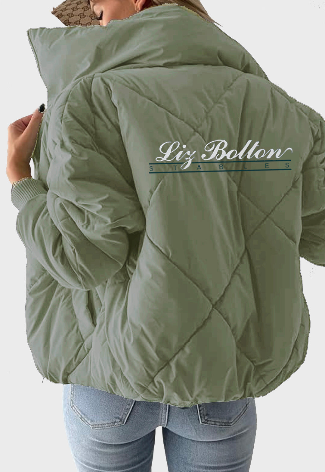 Liz Bolton Stables WOMENS QUILTED CROPPED PUFFER JACKET