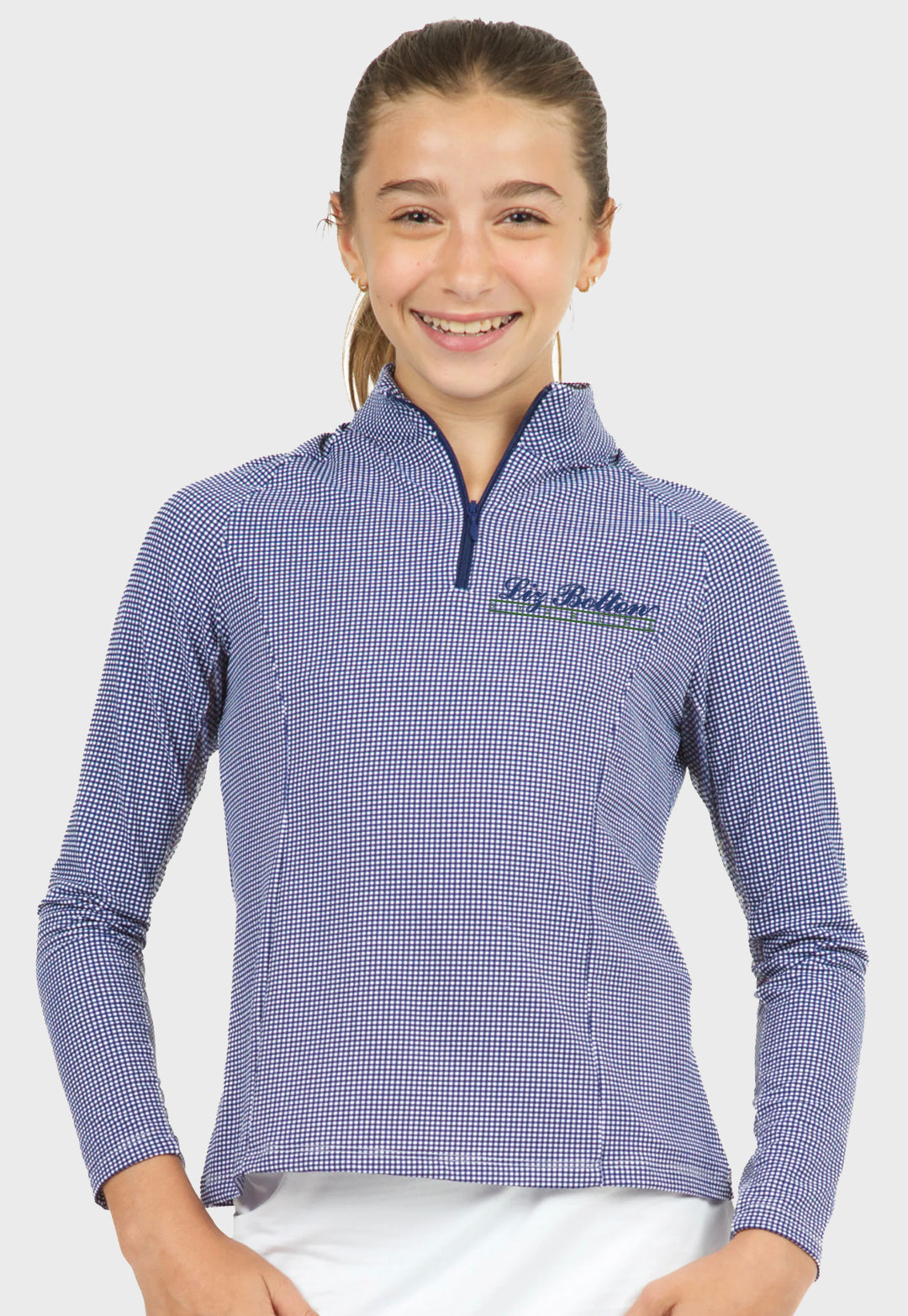 Liz Bolton Stables IBKÜL® MINI-CHECK LONG SLEEVE SUN SHIRT, Ladies + Girls