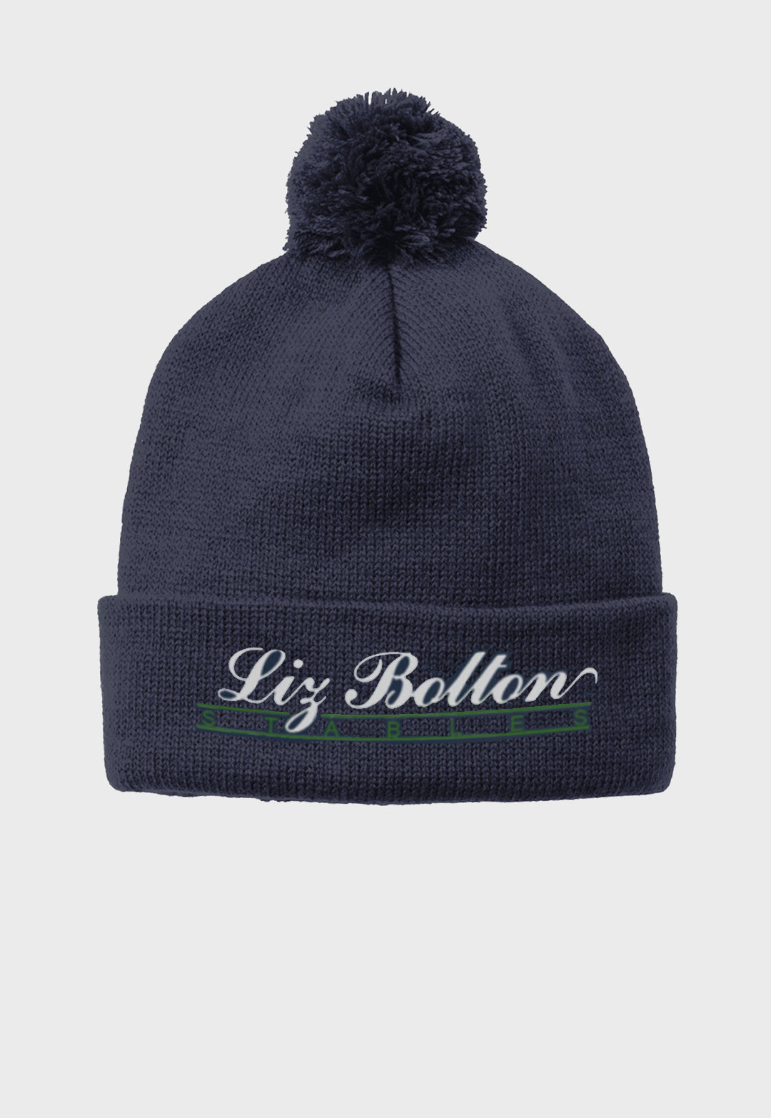 Liz Bolton Stables SPORT-TEK ® SOLID POM POM BEANIE - Navy