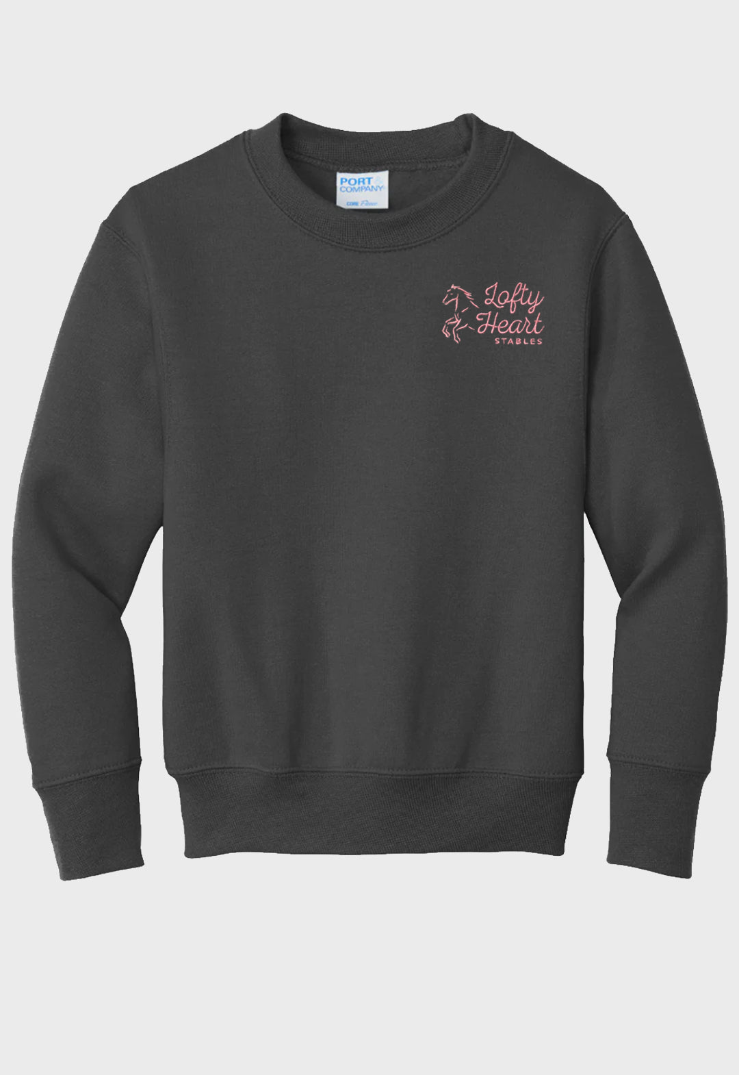 Lofty Heart Stables Port & Company® Adult Core Fleece Crewneck Sweatshirt - Charcoal