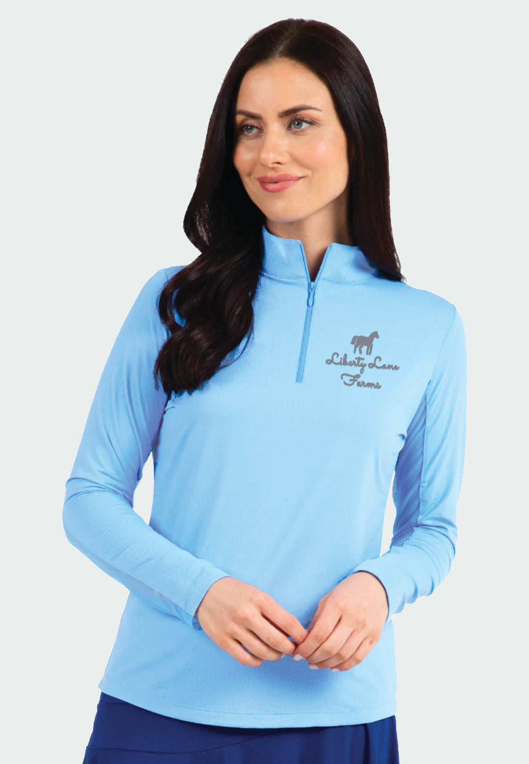 Liberty Lane Farms IBKÜL's Ladies + Girls Long Sleeve Zip Mock Neck - Peri