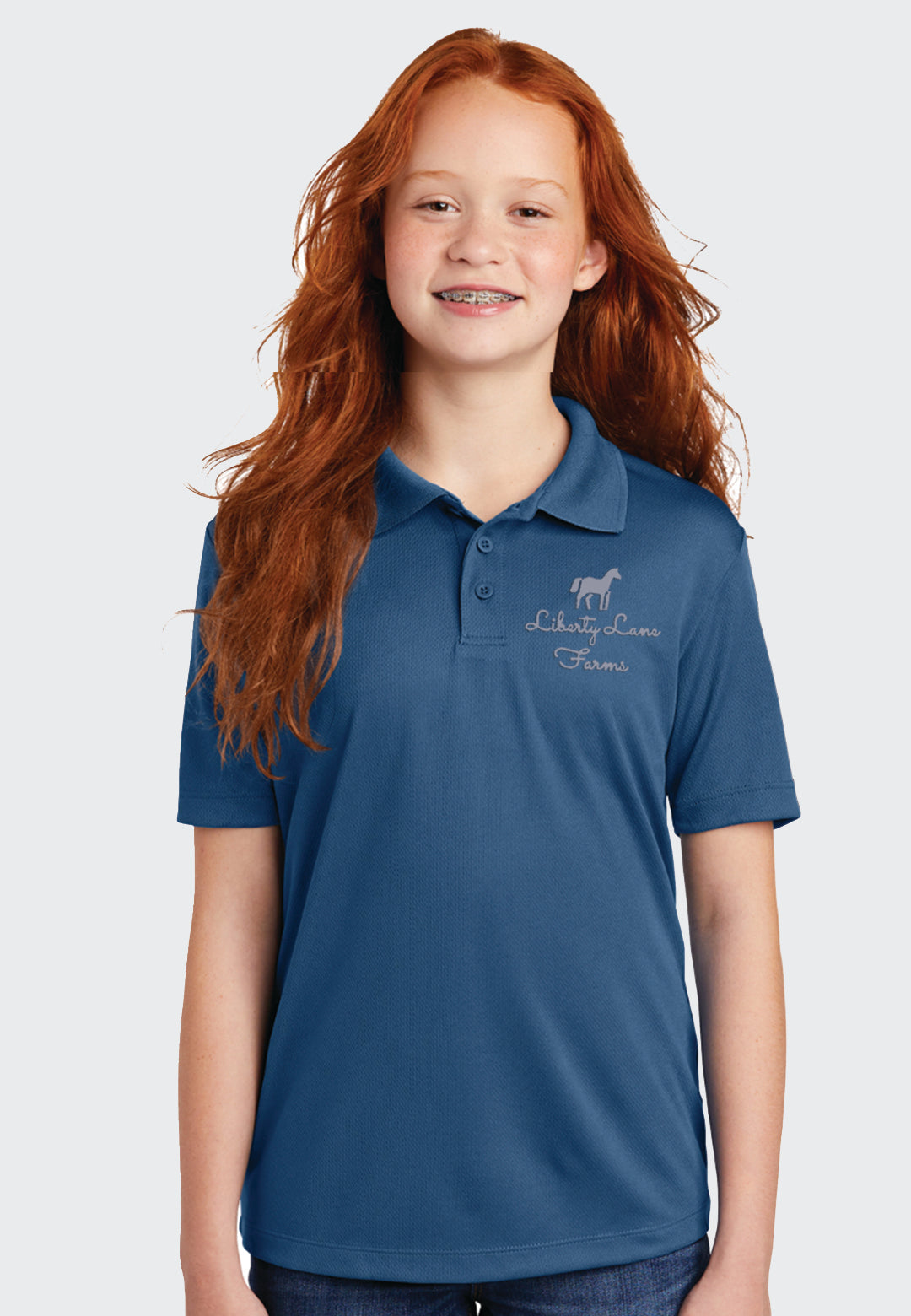 Liberty Lane Farms Sport-Tek® Youth PosiCharge® RacerMesh® Polo - 2 Color Options