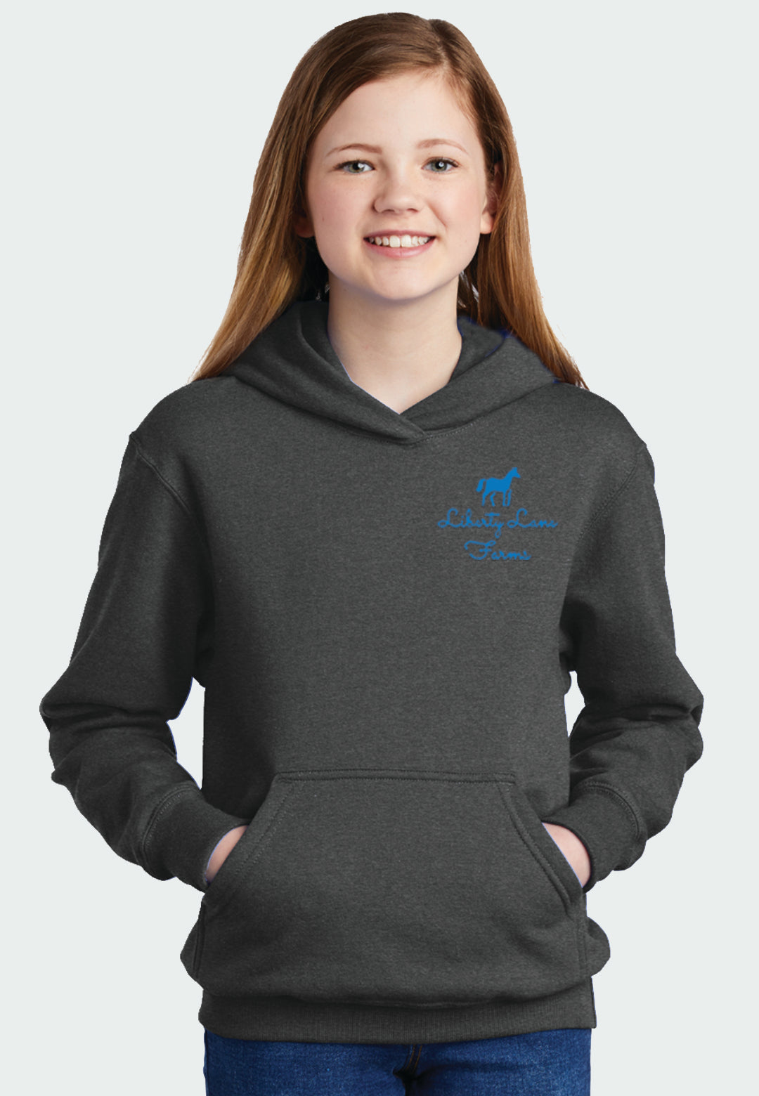 Liberty Lane Farms Port & Company® Core Fleece Pullover Hooded Sweatshirt (Youth Unisex), 2 Color Options