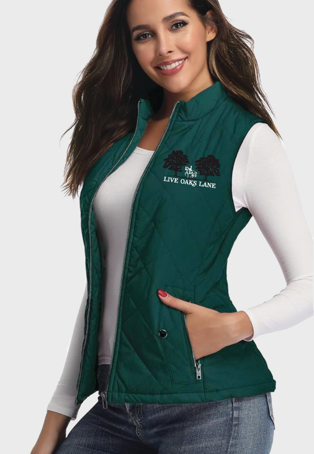 Live Oaks Lane Farm LONGKING Ladies Lightweight Quilted Vest, 2 Color Options