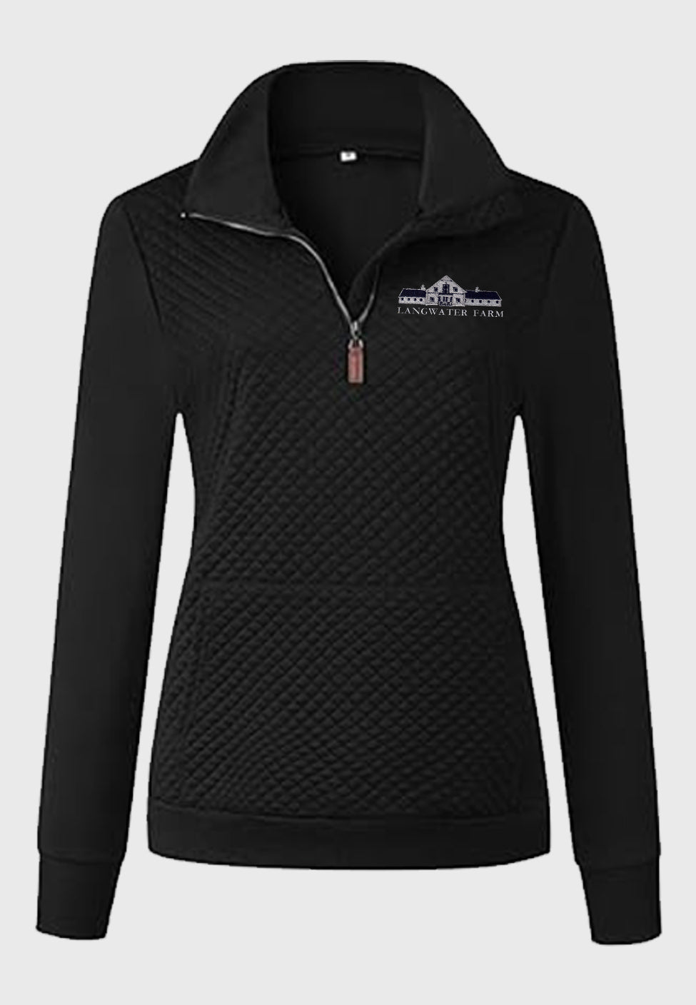 Langwater Farm BTFBM Ladies Quilted 1/4 Zip Sweatshirt, 2 Color Options
