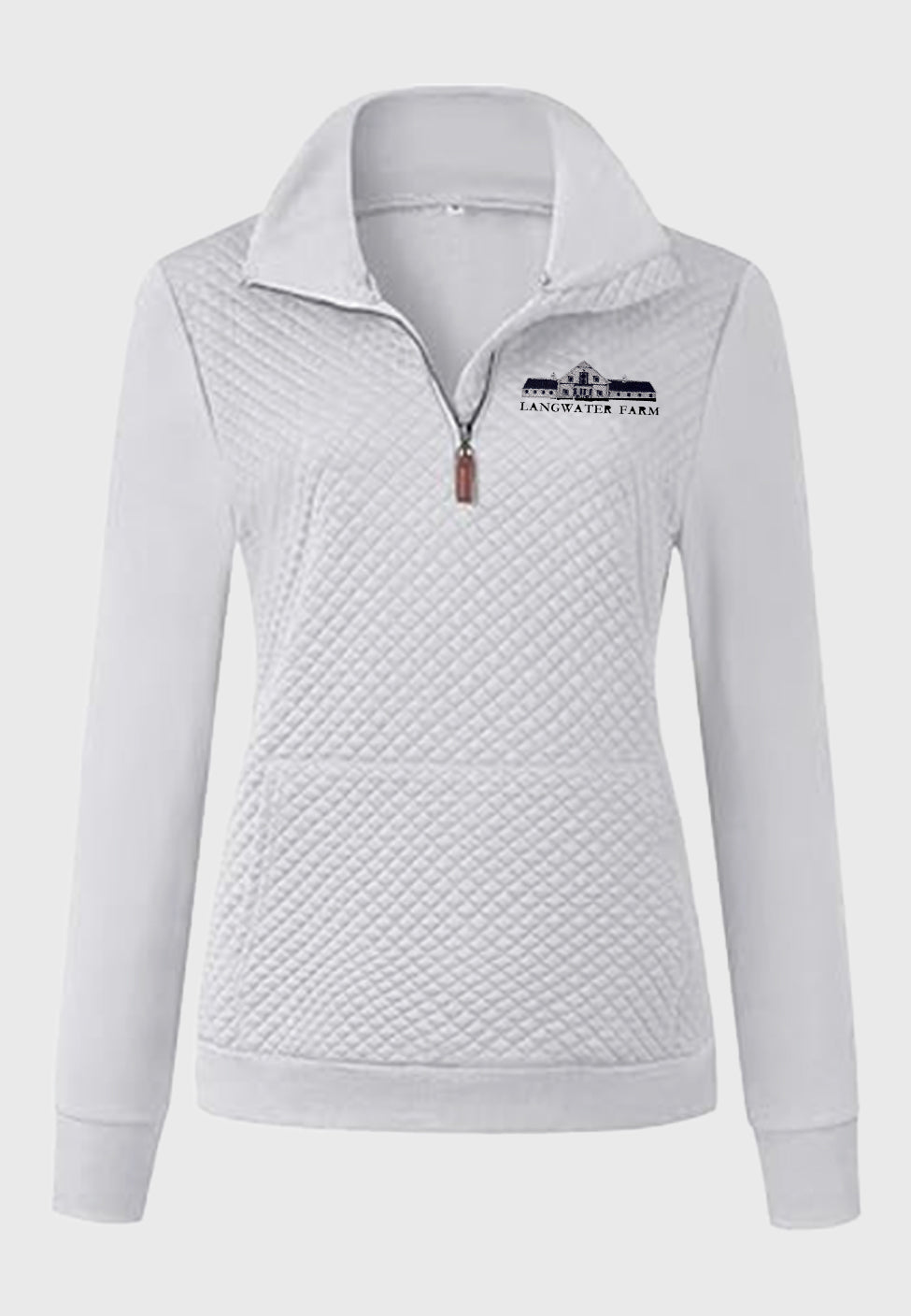 Langwater Farm BTFBM Ladies Quilted 1/4 Zip Sweatshirt, 2 Color Options