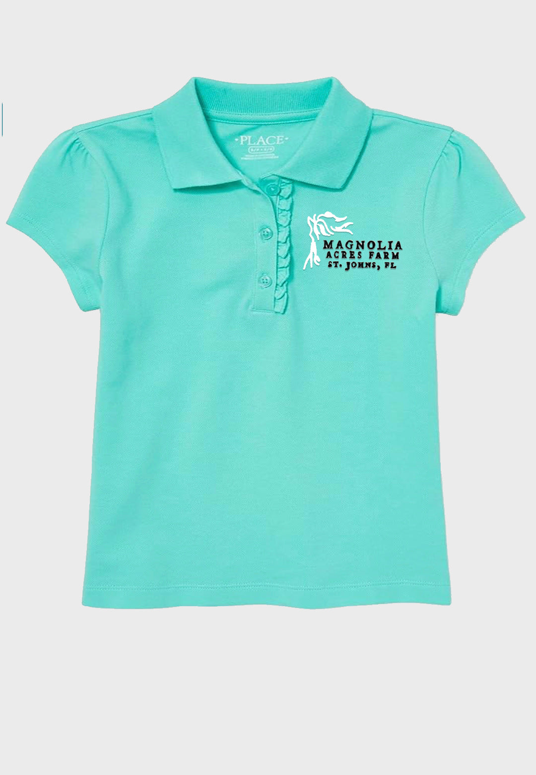 Magnolia Acres Farm The Children's Place Girls' Short Sleeve Ruffle Pique Polo, 3 Color Options