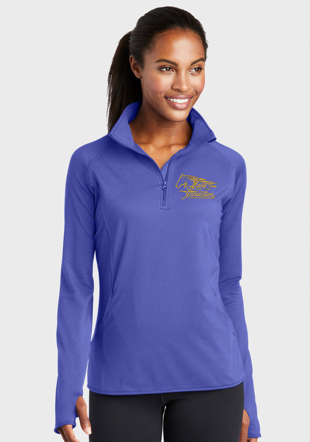 Mane Attraction Sport-Tek® Sport-Wick® Stretch 1/2-Zip Pullover, Ladies + Mens Sizes