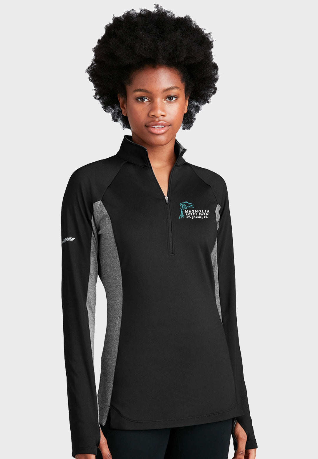 Magnolia Acres Farm Sport-Tek® Ladies Sport-Wick® Stretch Contrast 1/2-Zip Pullover - 2 Color Options