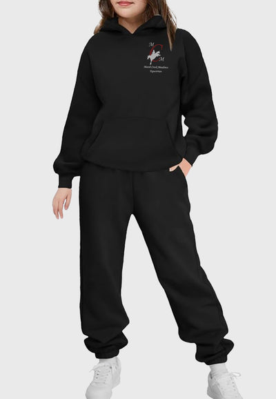 Marsh Creek Meadows Equestrian Arshiner Girls 2 Piece Hoodie Sweatsuit Set, 3 Color Options