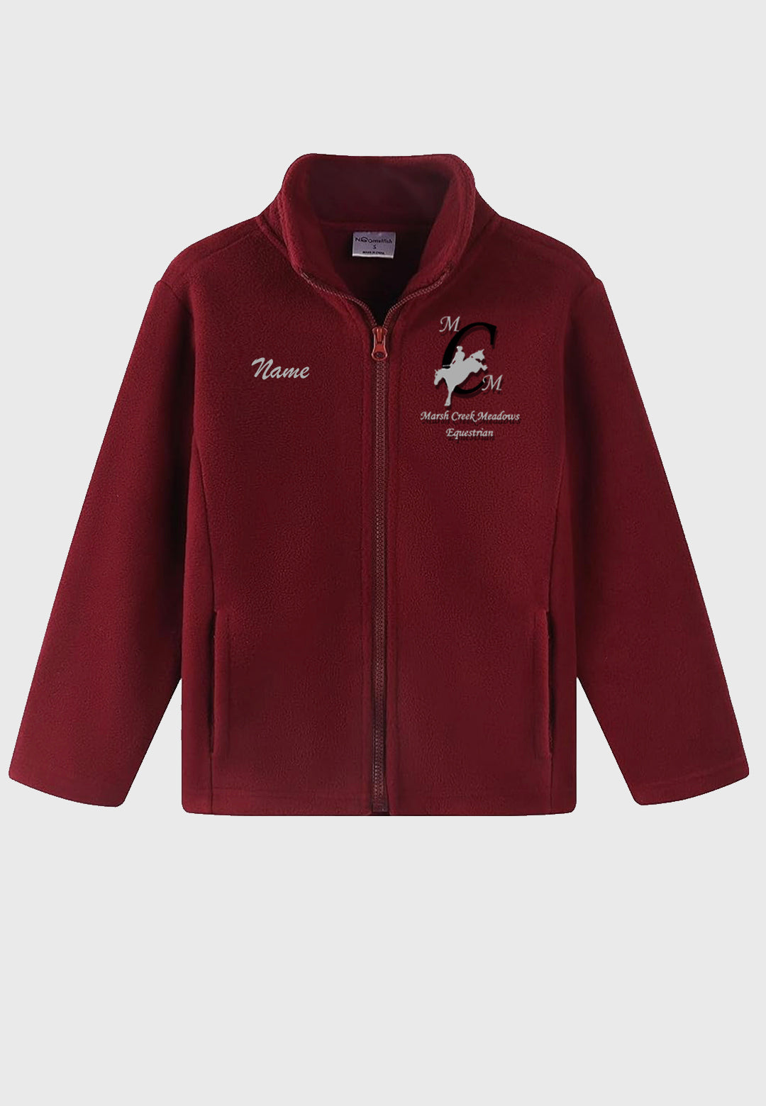 Marsh Creek Meadows Equestrian Noomelfish Girls Full Zip Soft Polar Fleece Jacket with Pockets, 3 Color Options