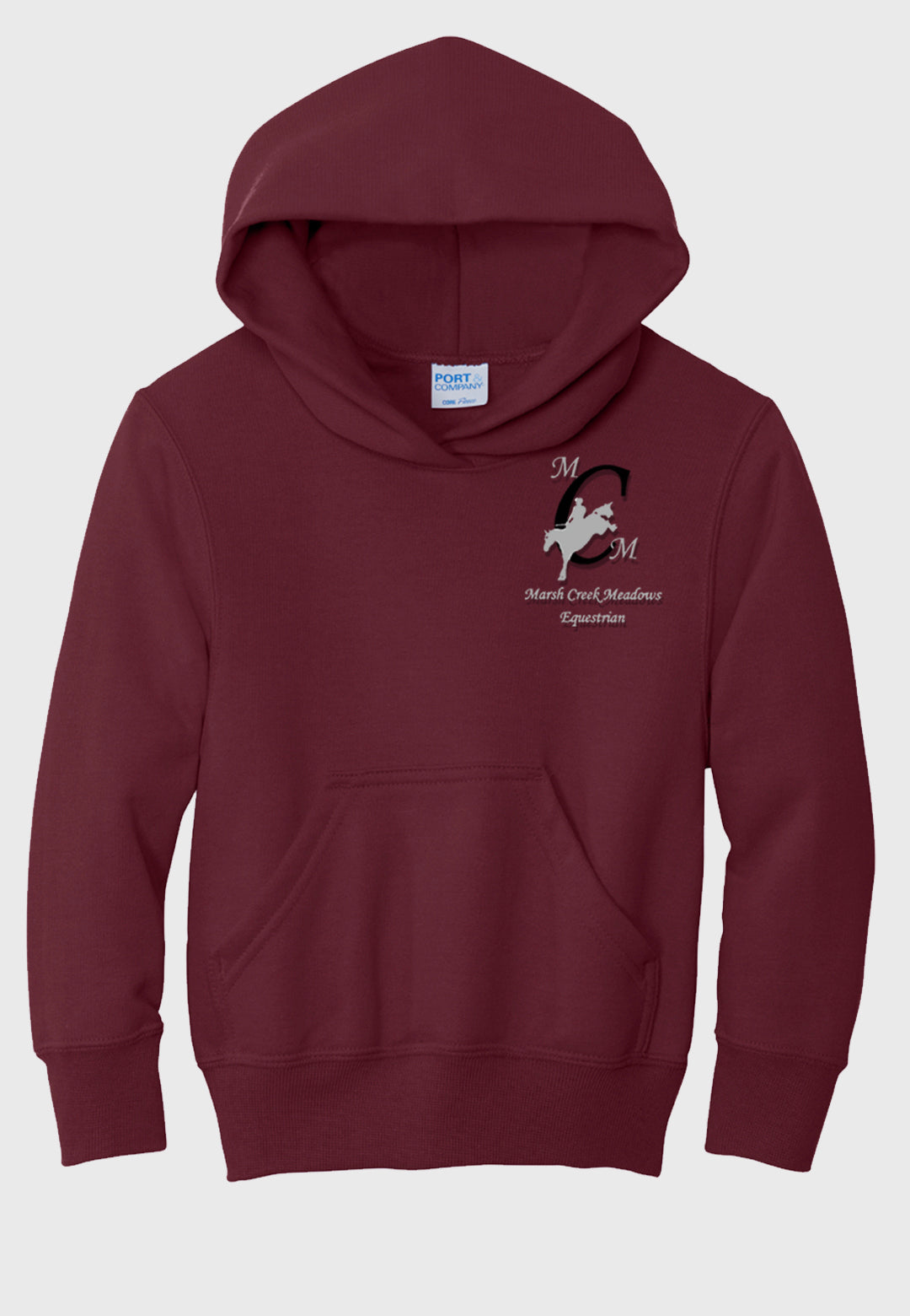 Marsh Creek Meadows Equestrian Port & Company® Essential Youth Fleece Pullover Hooded Sweatshirt, 3 Color Options