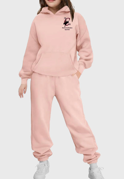 Marsh Creek Meadows Equestrian Arshiner Girls 2 Piece Hoodie Sweatsuit Set, 3 Color Options