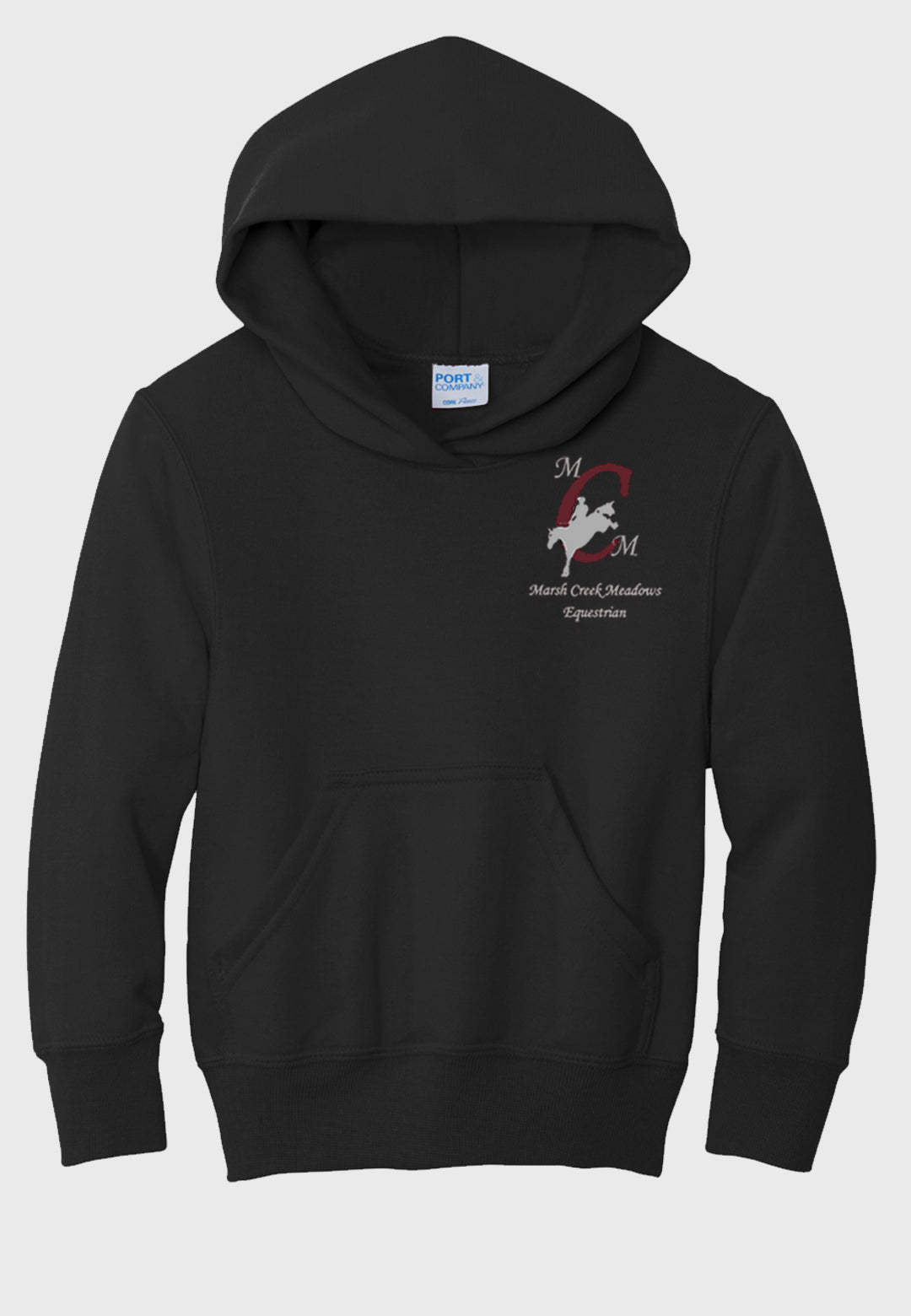 Marsh Creek Meadows Equestrian Port & Company® Essential Youth Fleece Pullover Hooded Sweatshirt, 3 Color Options