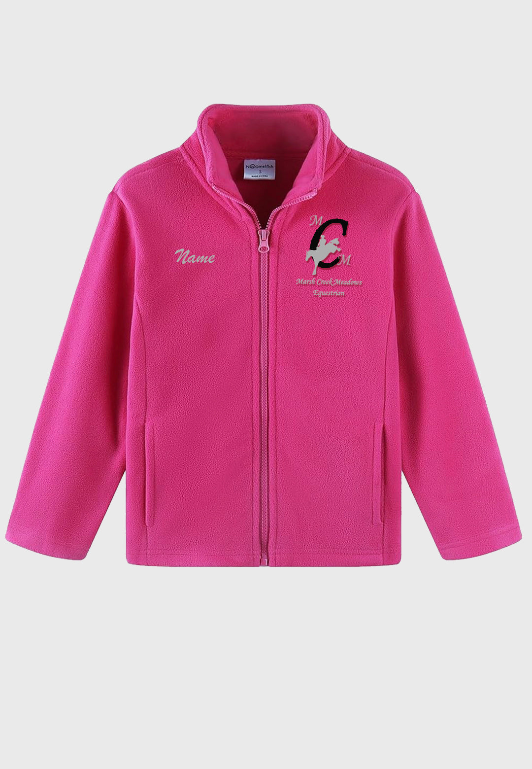 Marsh Creek Meadows Equestrian Noomelfish Girls Full Zip Soft Polar Fleece Jacket with Pockets, 3 Color Options