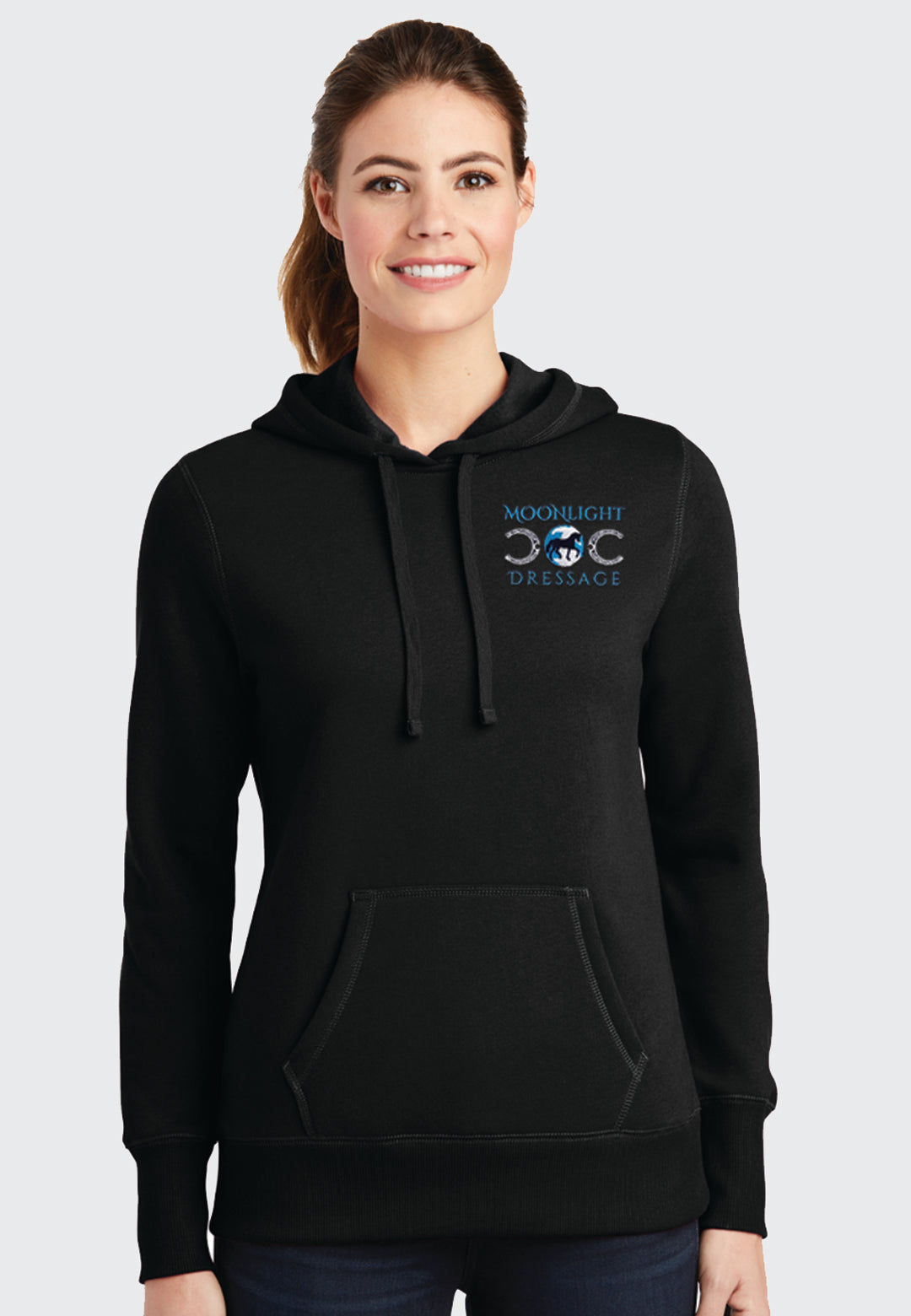 Moonlight Dressage Sport-Tek® Hooded Black Sweatshirt - Ladies/Mens/Youth Sizes