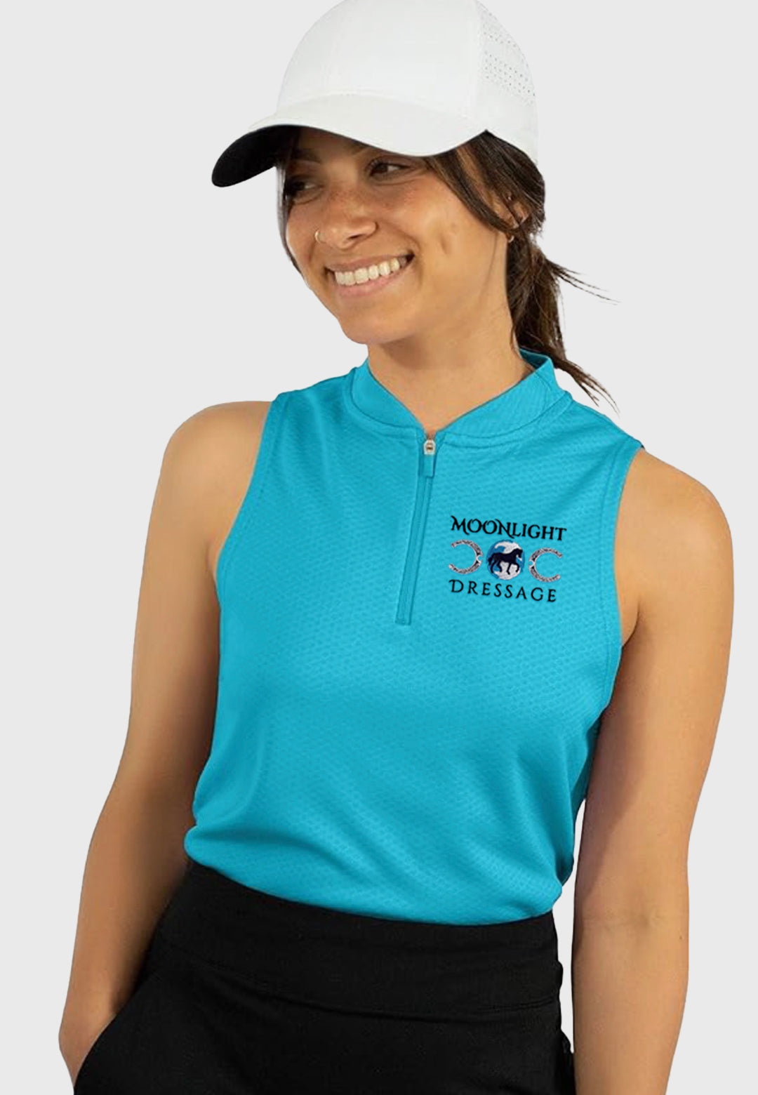 Moonlight Dressage Three Sixty Six Ladies Sleeveless Polo with Zipper, 2 Color Options