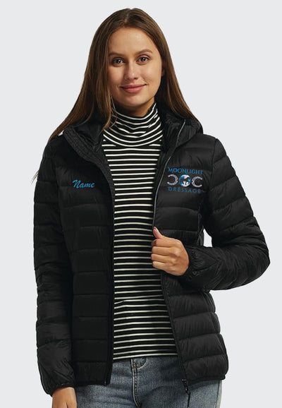 Moonlight Dressage Wantdo Ladies Hooded Packable Light Weight Short Down Jacket, 2 Color Options
