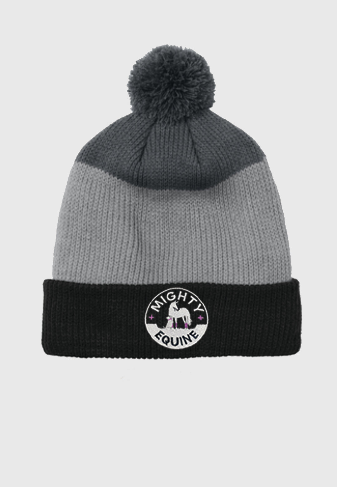 Mighty Equine Port Authority® Cozy Striped Pom Beanie