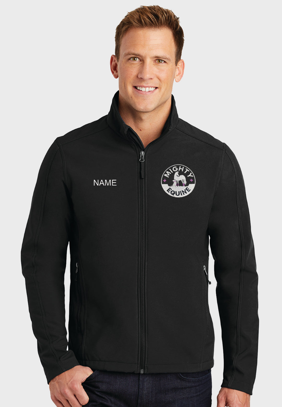 Mighty Equine Port Authority® Core Black Soft Shell Jacket - Men's/Ladies/Youth
