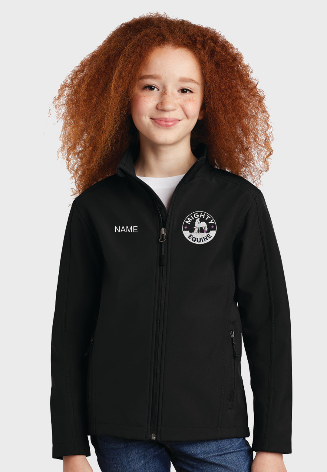 Mighty Equine Port Authority® Core Black Soft Shell Jacket - Men's/Ladies/Youth
