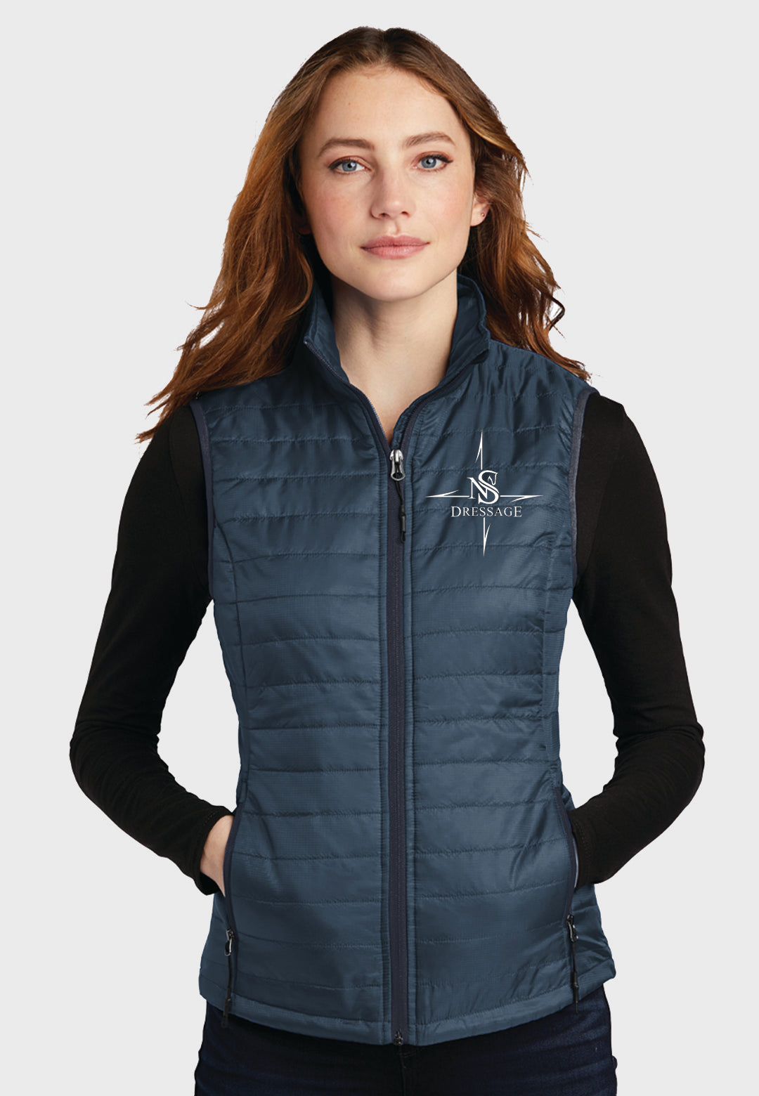 NS Dressage Port Authority® Packable Puffy Vest - Ladies/Mens Styles, 2 Color Options