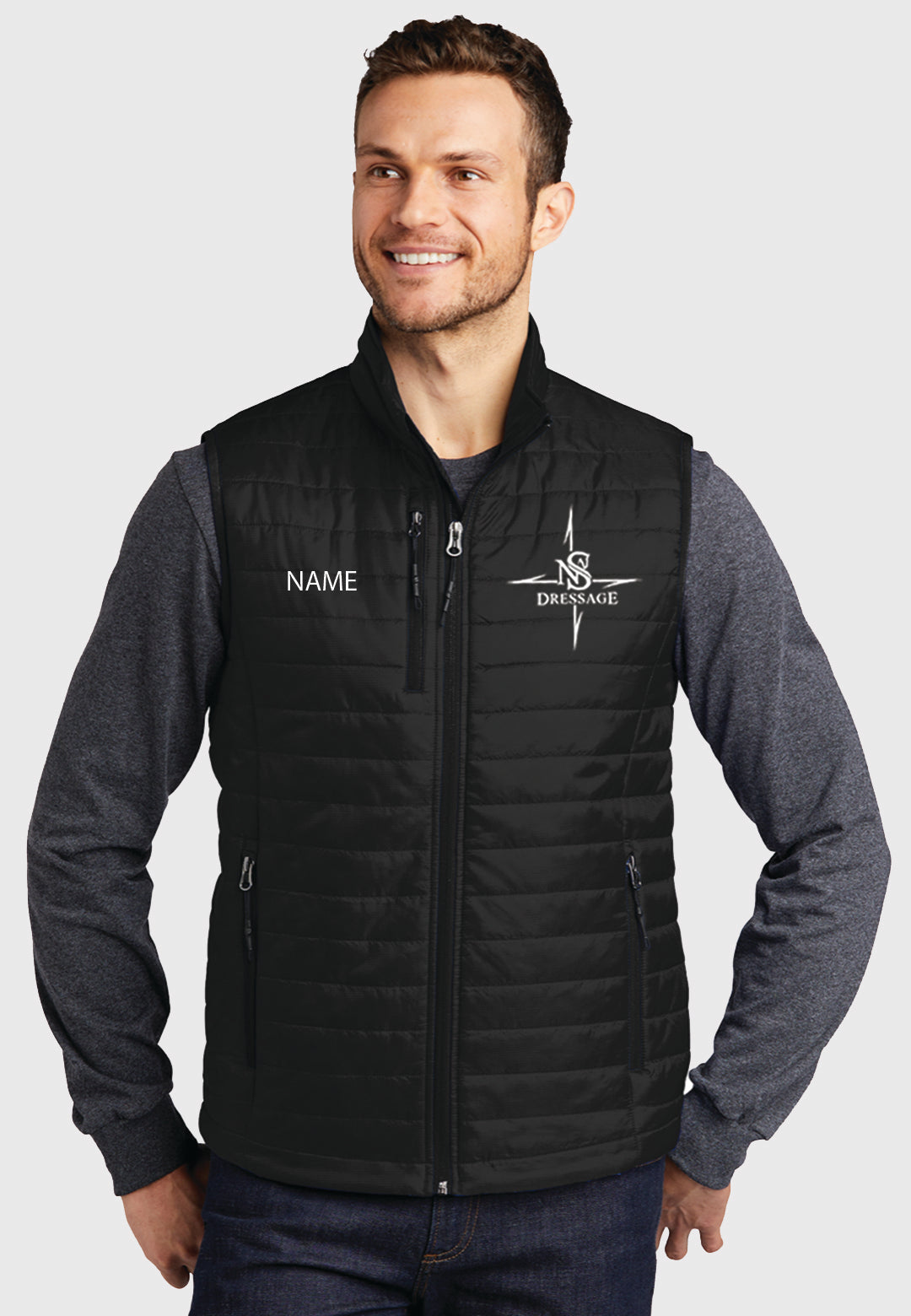 NS Dressage Port Authority® Packable Puffy Vest - Ladies/Mens Styles, 2 Color Options