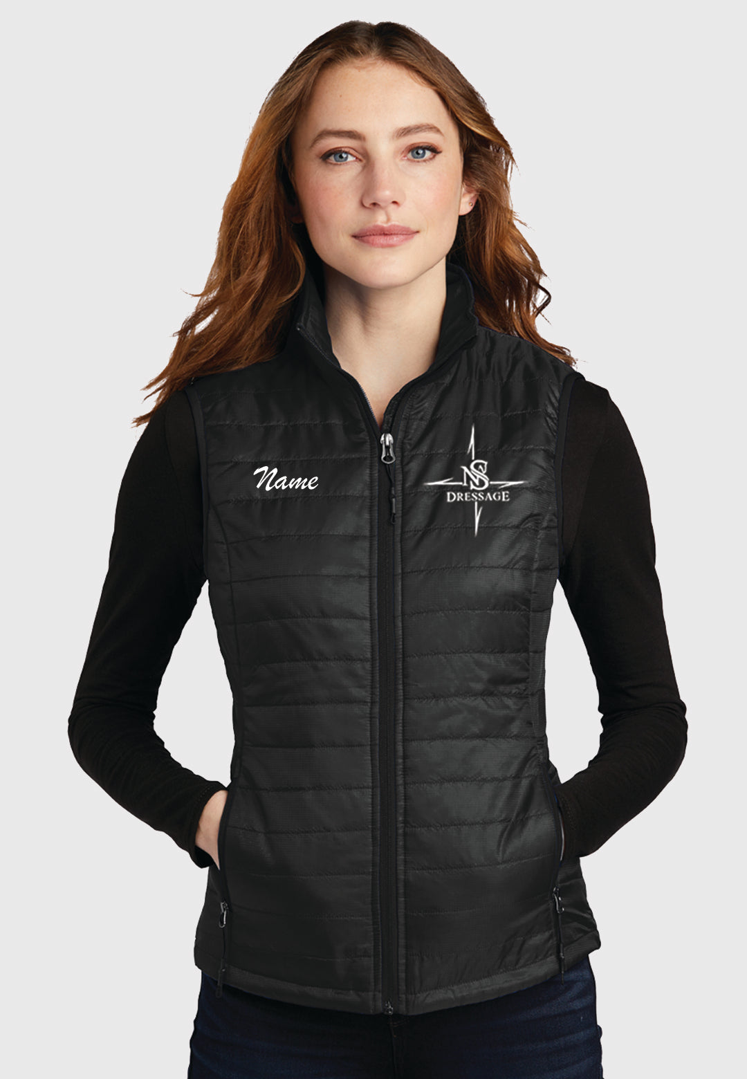 NS Dressage Port Authority® Packable Puffy Vest - Ladies/Mens Styles, 2 Color Options