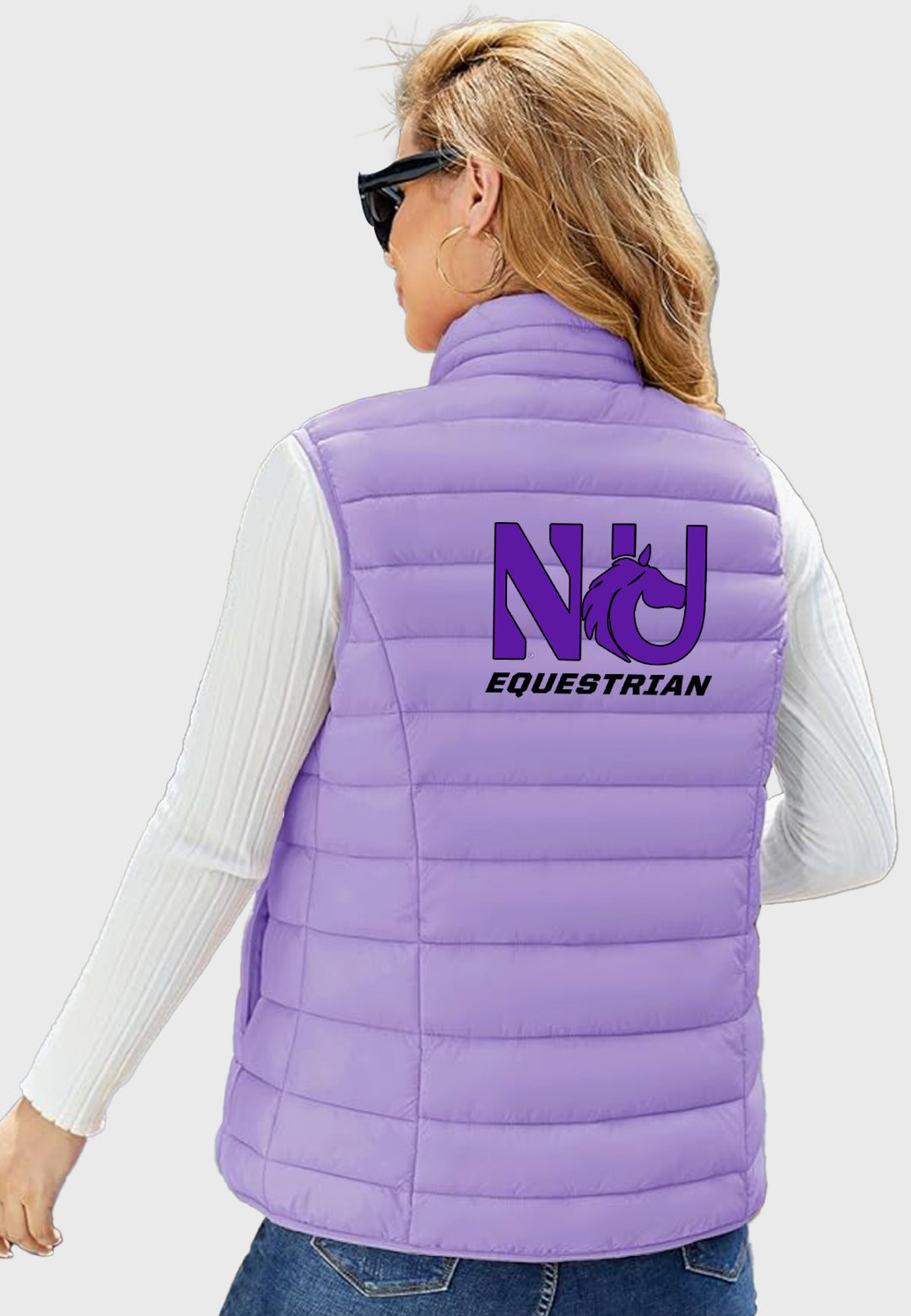 Northwestern University Equestrian Team MAGCOMSEN Lightweight Women's Puffer Vest, 2 Color Options