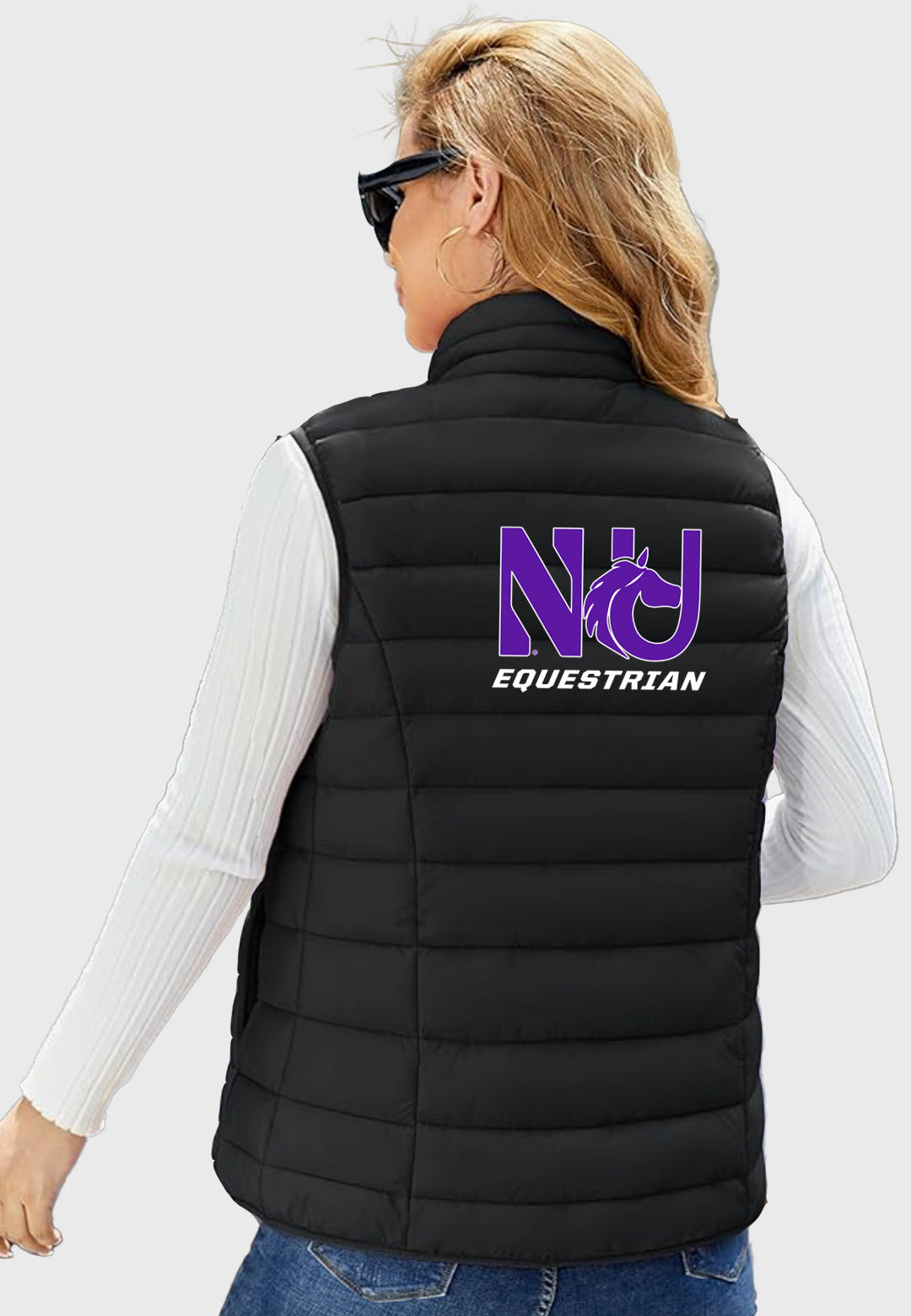 Northwestern University Equestrian Team MAGCOMSEN Lightweight Women's Puffer Vest, 2 Color Options