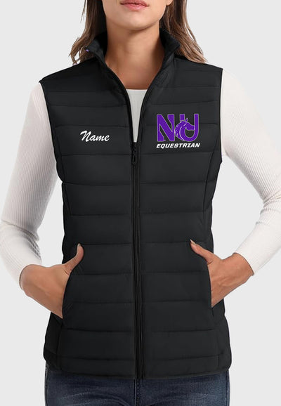Northwestern University Equestrian Team MAGCOMSEN Lightweight Women's Puffer Vest, 2 Color Options