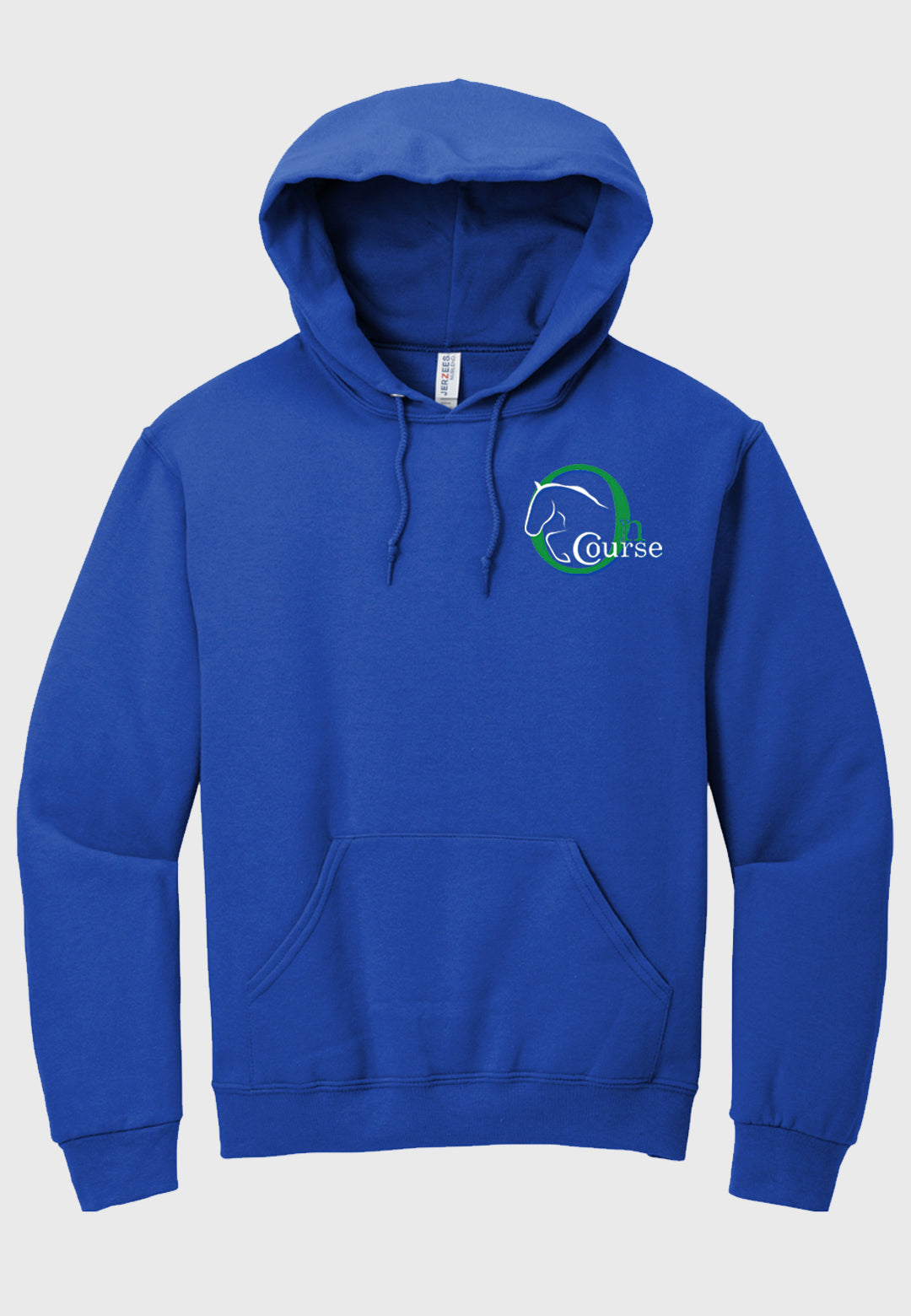 On Course Riding Academy Jerzees® - NuBlend® Royal Blue Pullover Hooded Sweatshirt, Adult + Youth Sizes