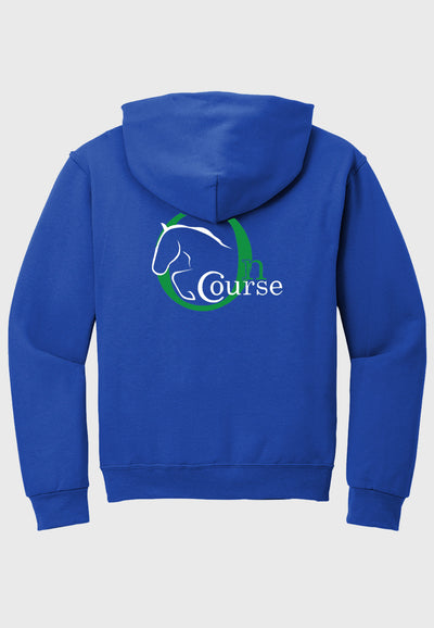 On Course Riding Academy Jerzees® - NuBlend® Royal Blue Pullover Hooded Sweatshirt, Adult + Youth Sizes