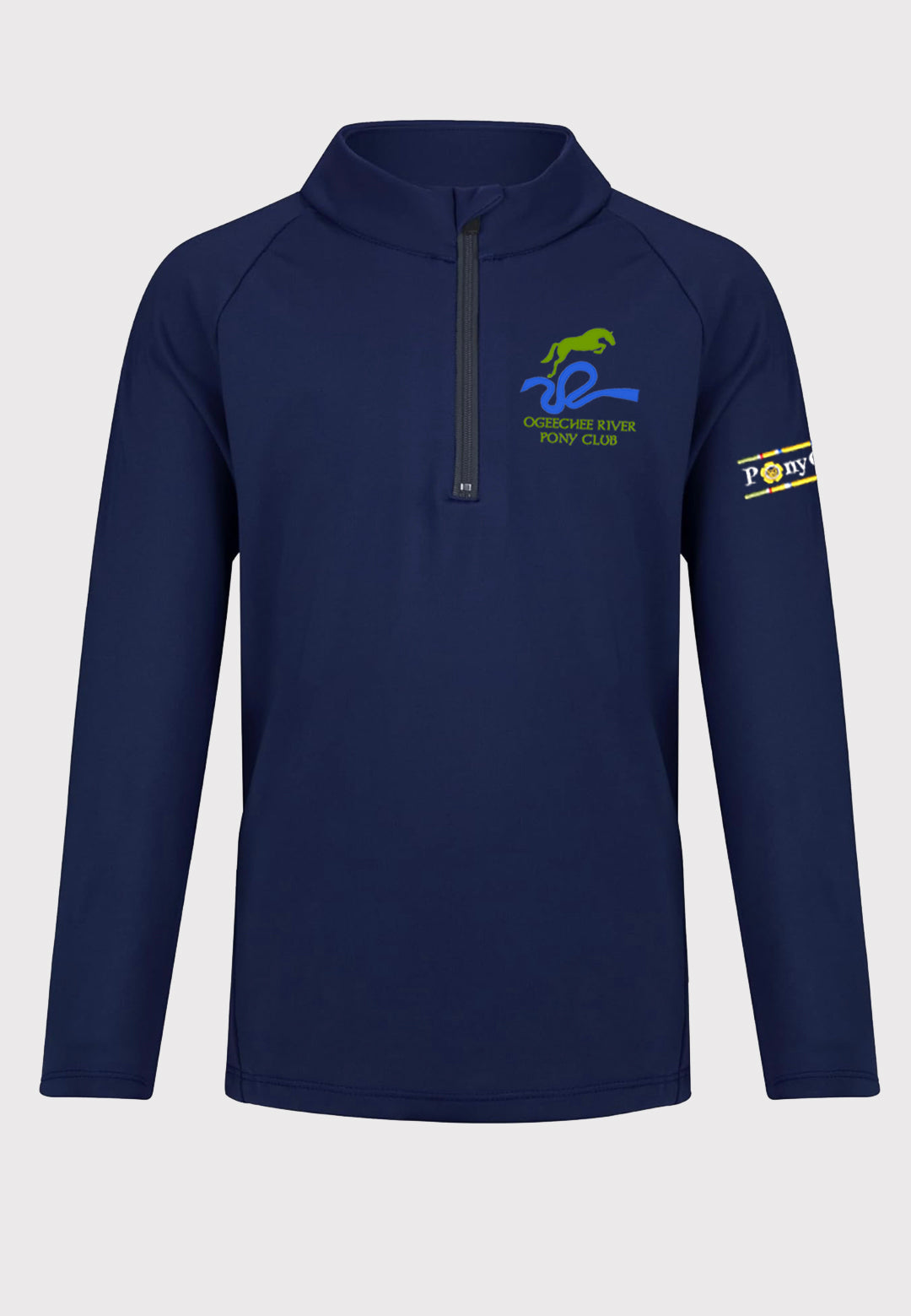 Ogeechee River Pony Club BIG ELEPHANT Kids Quarter Zip Long Sleeve Shirt with Thumb Hole