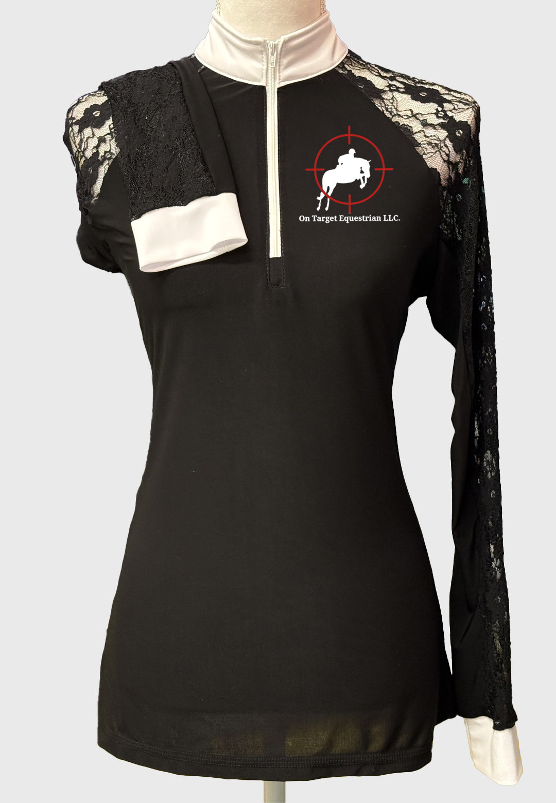 On Target Equestrian LS Ladies Show Shirt with Lace Sleeves