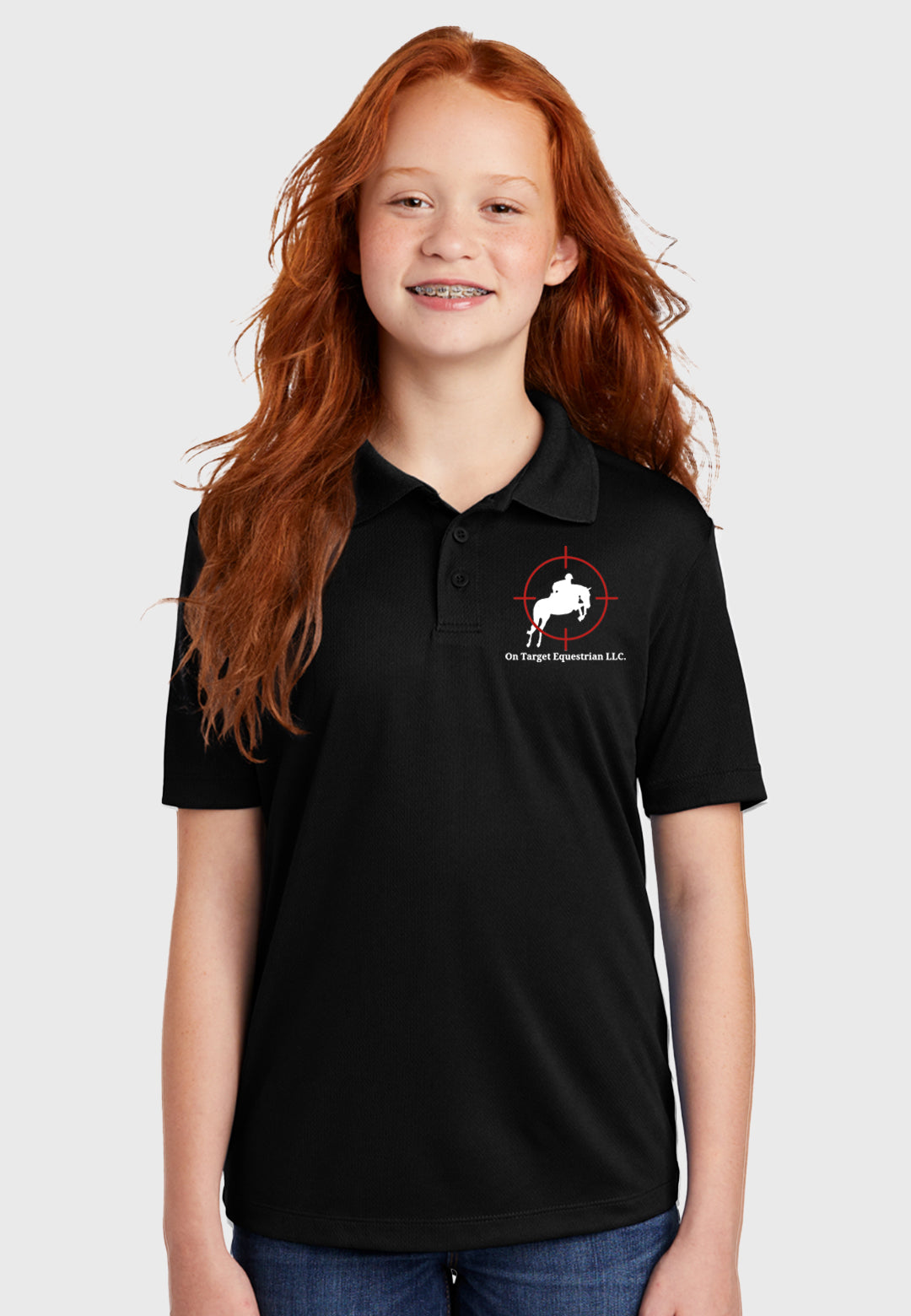 On Target Equestrian Sport-Tek® Youth PosiCharge® RacerMesh® Polo - 2 Color Options