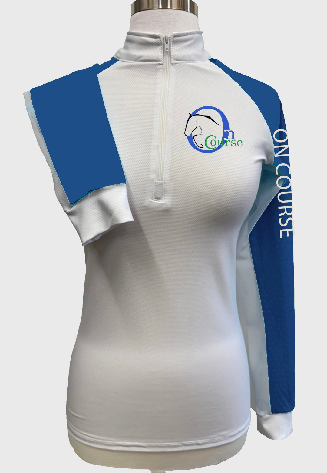 On Course Riding Academy Long Sleeve Show Shirt, Ladies, Mens + Youth