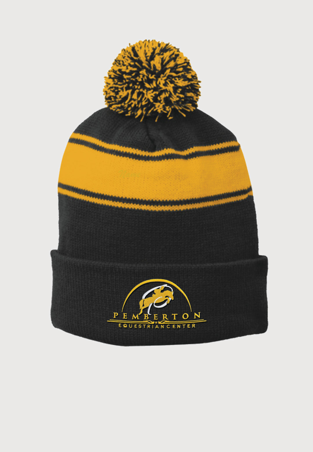 Pemberton Equestrian Center Sport-Tek® Stripe Pom Pom Beanie