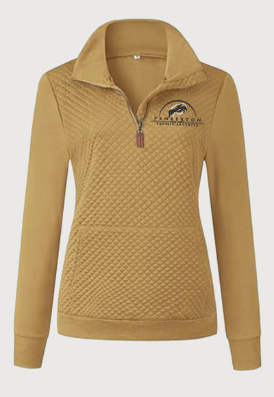 Pemberton Equestrian Center BTFBM Ladies Quilted 1/4 Zip Sweatshirt, 2 Color Options