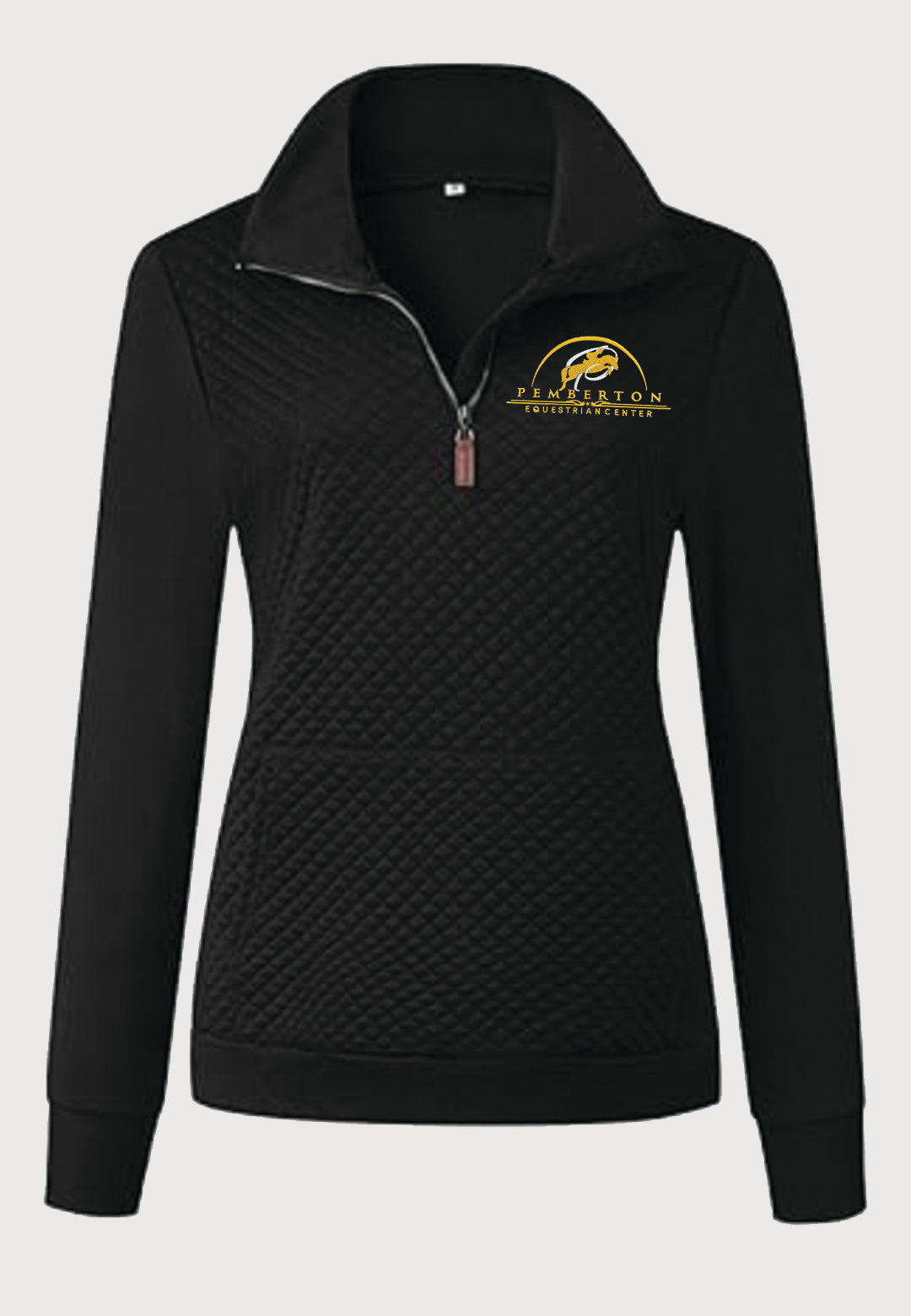 Pemberton Equestrian Center BTFBM Ladies Quilted 1/4 Zip Sweatshirt, 2 Color Options