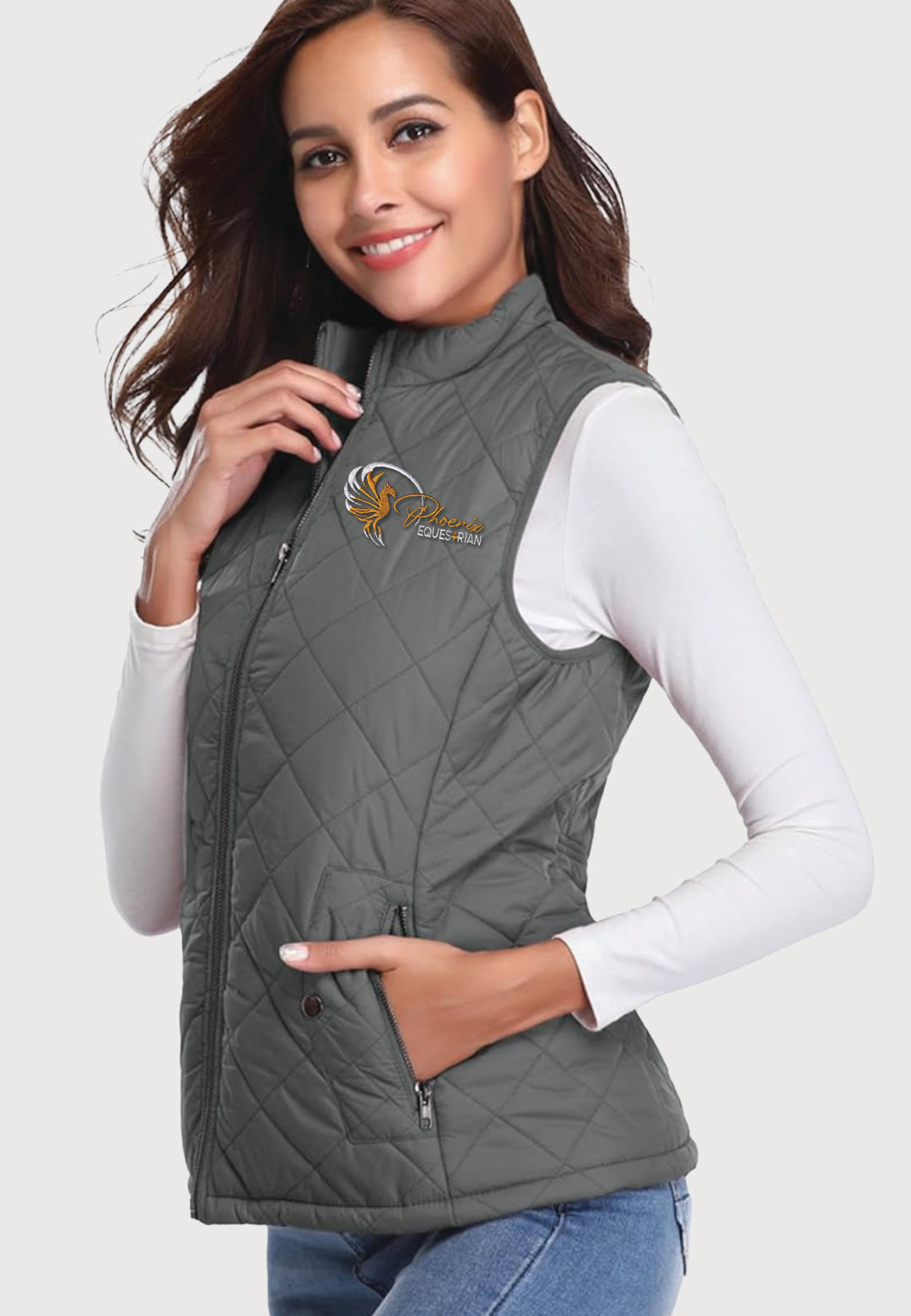 Phoenix Equestrian Team Ladies Fuinloth Quilted Vest, 2 Color Options