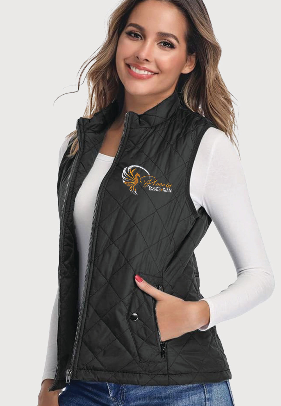 Phoenix Equestrian Team Ladies Fuinloth Quilted Vest, 2 Color Options