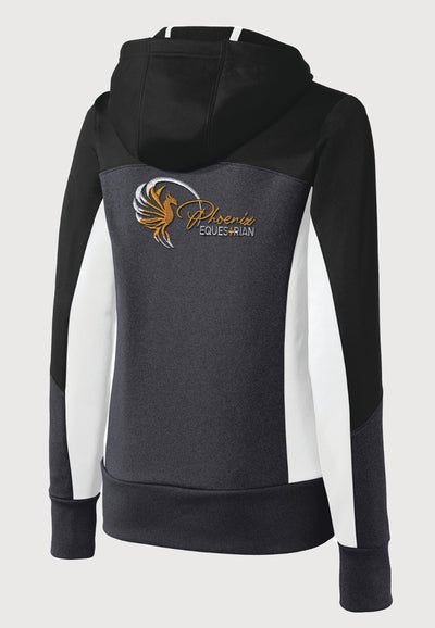 Phoenix Equestrian Team Sport-Tek® Women's Tech Fleece Colorblock Full-Zip Hooded Jacket