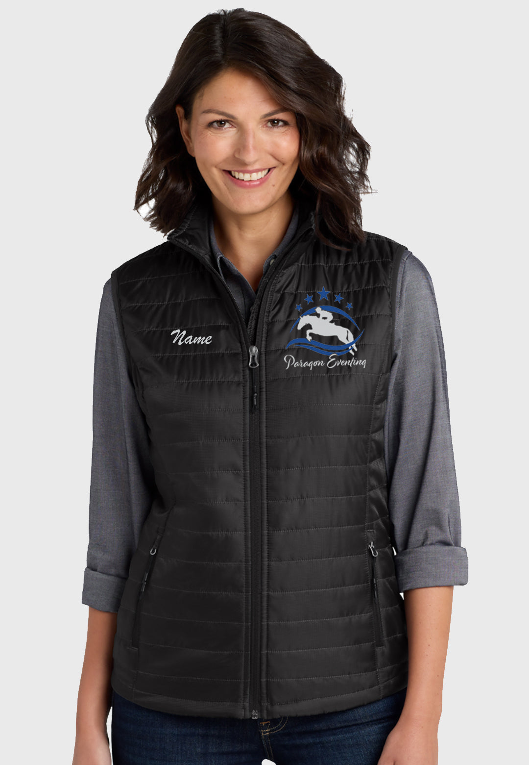 Paragon Eventing Port Authority® Black Packable Puffy Vest - Ladies/Mens Styles