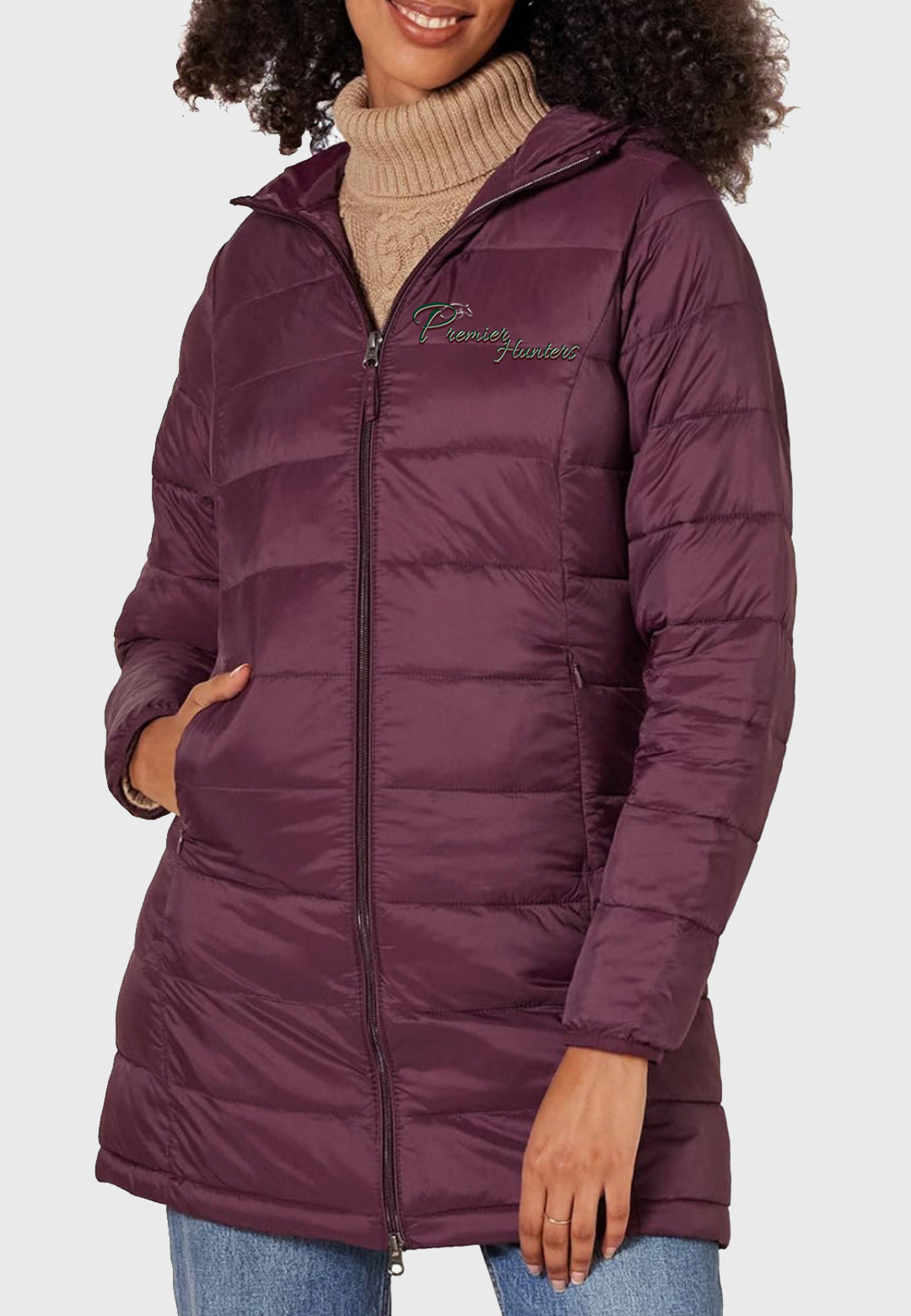 Premier Hunters Essentials Women's Lightweight Water-Resistant Hooded Puffer Coat, 3 Color Options