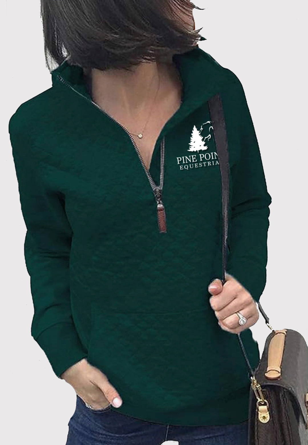 Pine Point Equestrian Quilted Lightweight 1/2 Zip Long Sleeve