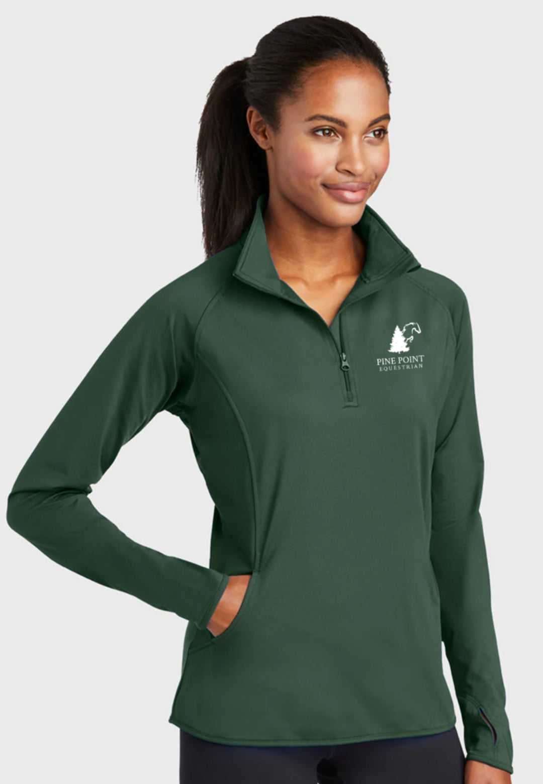 Pine Point Equestrian Sport-Tek® Ladies Sport-Wick® Stretch 1/2-Zip Pullover, Ladies + Mens Sizes