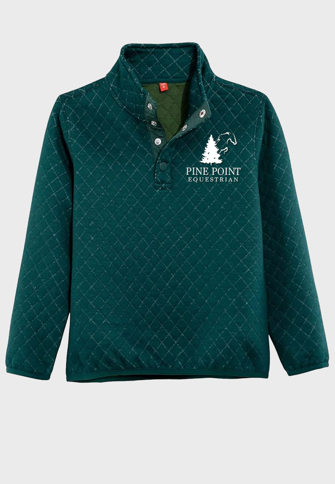 Pine Point Equestrian Kids Ultra Soft Quilted 1/4 Snap Fleece Pullover